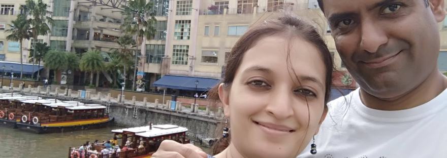 This image shows Haripriya Suraj & Suraj Manjunath, the authors of When Spirit Meets Science